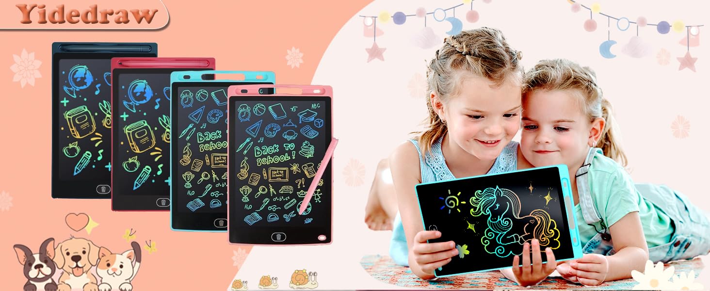 2 Pack LCD Writing Tablet for Kids 8.5 Inch Colorful Toddler Drawing Board