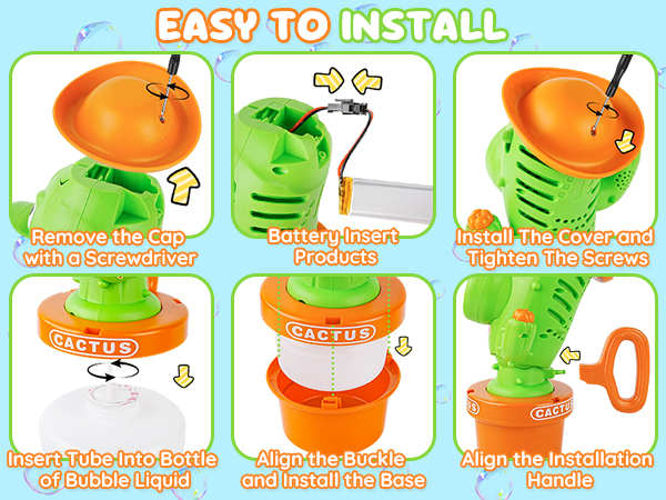 Cactus Bubble Machine for Kids