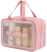 DAPOWER Travel Toiletry Bag for Women, Matte Translucent Toiletry Bag with Handy Handle, Makeup C...