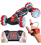 Contixo SC1 Remote Control Car, Red 2.4GHz 4WD Hand Motion 1:12 Scale RC Stunt Cars Gesture Senso...