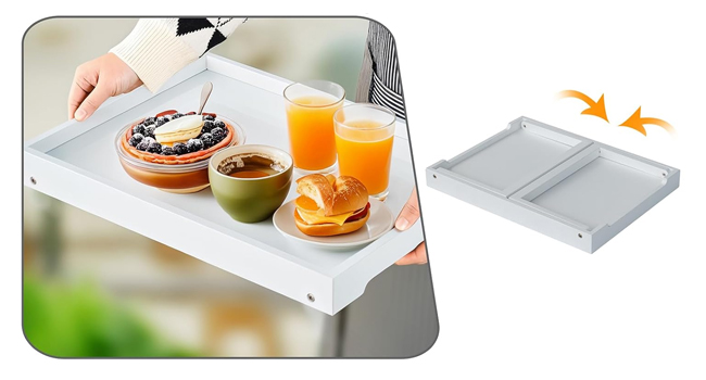 Bamboo Bed Tray Table with Folding Leg