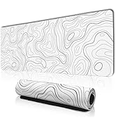 Hopipad Topography Large Gaming Mouse Pad for Desk, Desk Mat with Seamed Edges, Waterproof Desk P...