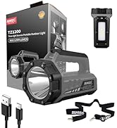 SUNREI Rechargeable LED 1200LM Flashlight, 8 Light Modes Portable Camping Lantern, 10400mAh Power...