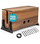 Extra Large Cable Management Box Wood Cord Organizer Box - Cable Box Organizer Cord Box Hider - P...