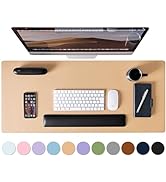 Leather Desk Pad Protector, Mouse Pad, Non-Slip Computer Mat for Desk, PU Leather Office Desk Mat...