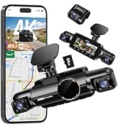 Neideso 4 Channel Dash Cam Front and Rear, 3K+3*1080P Dash Camera for Cars, Free 64GB Card, 360° ...