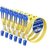 SpeedyCables 6-Pack OS2 LC to SC Fiber Patch Cable 2m/7ft, High-Performance SMF Single Mode 1G/10...