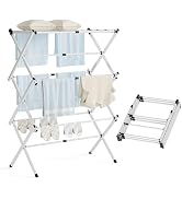 Maqauai Clothes Drying Rack,Expandable Collapsible Heavy Duty Metal Laundry Standing Rack for Air...