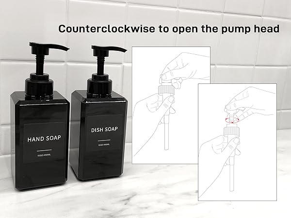 counterclockwise to open the pump head