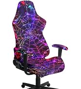 Doojoayie Spider Web Gaming Chair Cover Cool Computer Chair Covers Stretch Washable Slipcover for...