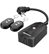 DEWENWILS Remote Control Outlet with 2 Wireless Remotes, Weatherproof Remote Control Light Switch...