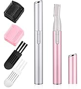 Chumia 2 Pcs Electric Eyebrow Trimmer Women Precision Face Razors Mini Shaver with Comb Christmas...