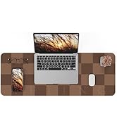 Non-Slip Desk Pad, Mouse Pad, Waterproof PU Leather Desk Protector, Large Desk Blotter, Easy Clea...