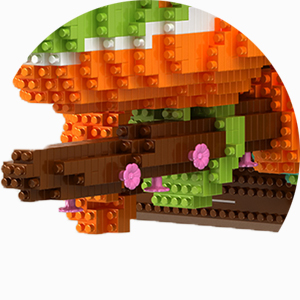 BDYDT Architecture Micro Mini Blocks animals Chameleon wall art Model Building Set micro blocks