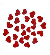 100 Red Heart Wooden Buttons (2 Holes, 0.6 Inches, Sewing Notions)