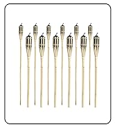 Matney Bamboo Outdoor Torches - Decorative Garden &amp; Backyard Lights - Oil Lamp for Citronella - F...