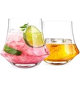 Final Touch Revolve Spinning &amp; Rotating Double Old Fashioned Glasses - Set of 2 - Spin Design for...