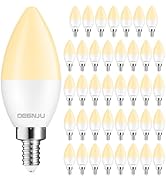 DEGNJU 40 Pack LED Candelabra Light Bulbs 60W Equivalent, Chandelier Light Bulbs Soft White 2700K...