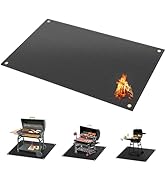 YUHFERA Fire Pits Under Grill Mat - BBQ Grill Pad for Gas &amp; Electric Grills, Protect Decks &amp; Pati...