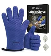 KITCHEN PERFECTION XL Silicone Oven &amp; Griddle Gloves -Extreme Heat Resistant BBQ &amp; Grilling Glove...