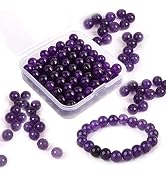 Fishdown 8mm Natural Stone Beads,100 Pcs Nature Loose Beads for Jewelry Making Natural Gemstone R...