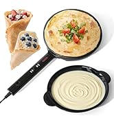 Electric Instant Crepe Maker, 8 Inch Portable Electric Crepe Maker Machine &amp; Non-Stick Coating, O...