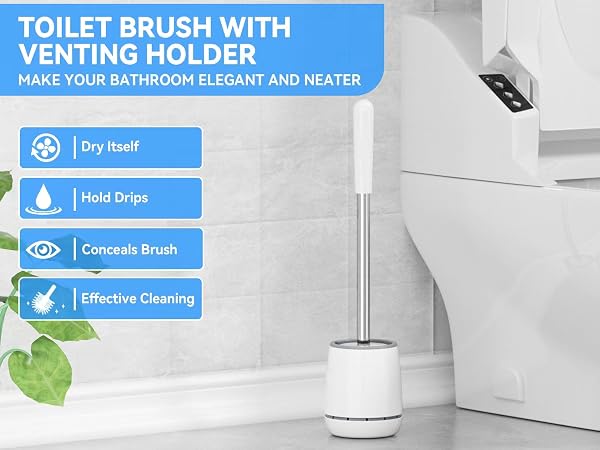 Toilet brush and holder set