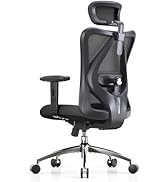 SIHOO M18 Ergonomic Office Chair, High Back Mesh Desk Chair with Adjustable Headrest &amp; Lumbar Sup...