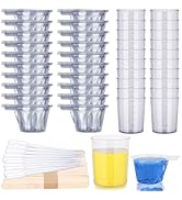 Gartful Epoxy Mixing Cups Kit, 20PCS 100ml/3.4oz Plastic Graduated Measuring Cups, 200PCS 40ml Mi...
