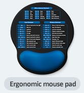 Mouse Pad with Wrist Rest - Ergonomic Memory Foam Support, Small Cute Excel Cheat Sheet Mousepad ...