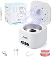 OTraki Ultrasonic Retainer Cleaner Machine, 49kHz Dentures Cleaner Machine with UV Lights Deep Cl...