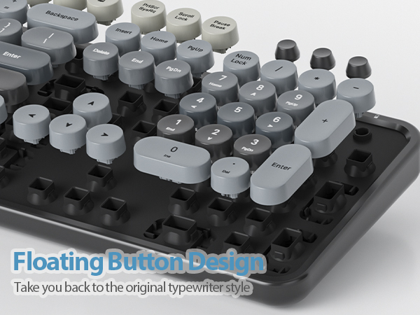 black typewriter keyboard and mouse wireless 