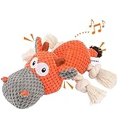 Dog Plush Toy for Large Aggressive Chewers,Indestructible Dog Squeaky Toys,Stuffed Animals Toys w...