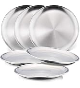 6-Piece 18/8 Stainless Steel Plates, HaWare Metal 304 Dinner Dishes for Kids Toddlers Children, 8...