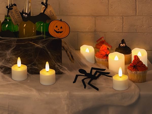 warm white tea lights