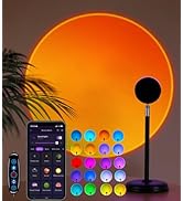 Sunset Lamp Projector,360° Rotatable &amp; App Control Multicolor Multi-Scene Changing Rainbow Led Su...