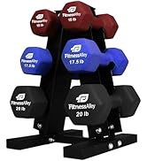 Fitness Alley Neoprene Workout Dumbbells - Non Slip, Anti Roll Exercise &amp; Fitness Dumbbells Combo...