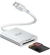 Acer SD Card Reader USB C, Dual Slots Type C to Memory Card Reader, Aluminum Micro SD Card Camera...