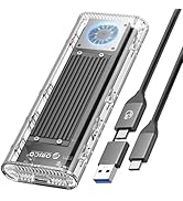 ORICO 40Gbps M.2 NVMe SSD Enclosure with Built-in Cooling Fan, Tool-Free External Hard Drive Encl...