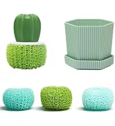 Dish and Pot Cleaning Brush with Holder Kitchen Cleaner Dish Scrub Brushes Dishes Pots Pans Clean...