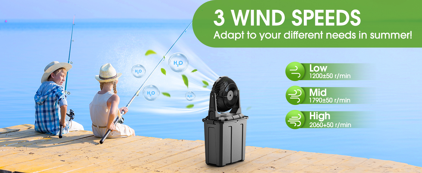 camping fan misting