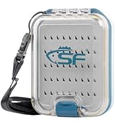 SF Plastic Waterproof Pocket Fly Fishing Box Double Side Clear Lid Easy Grip Foam with Lanyard Mi...