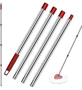 4 Section Spin Mop Replacement Handle for O Cedar Mop Handle for Ocedar Spin Mop Handles to Floor...