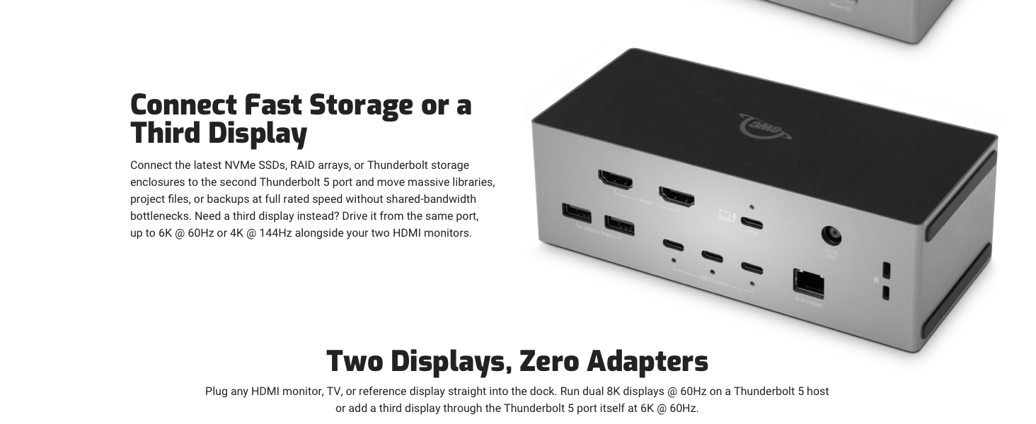 THUNDERBOLT 5 DUAL HDMI DOCK DOCKING STATION USB 4 , TRIPLE DISPLAY, DUAL DISPLAY
