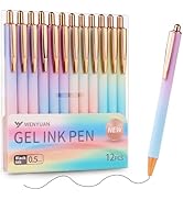 WY WENYUAN Gel Pens, 12 pcs Black Ink Pens Fine Point Smooth Writing Pens, Pastel Pens for Journa...