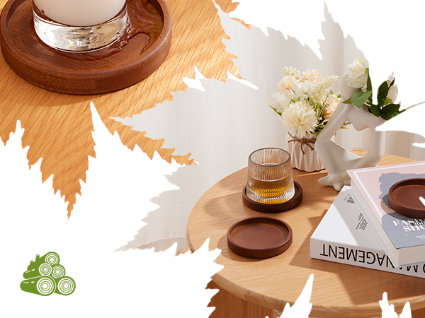 Wood Drink Coasters Set