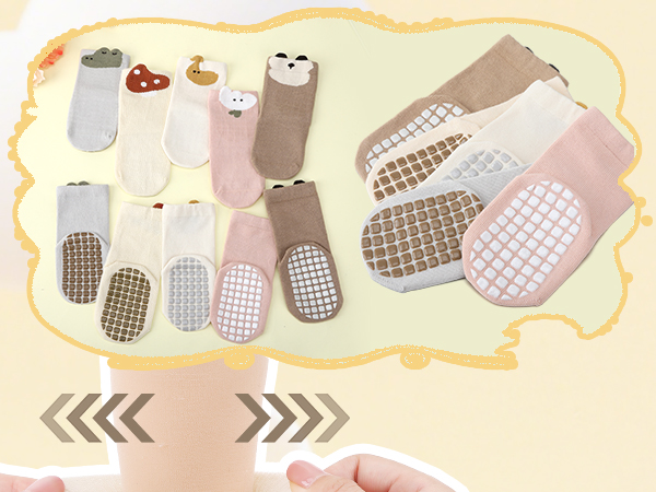 5 Pairs Toddler Non-Slip Socks