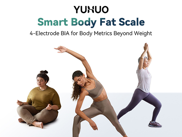 YUHUO Smart Scale for Body Weight, 4-Electrode with Large LED Display