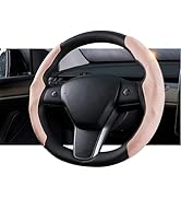 YJMOTOR for Tesla Model Y Steering Wheel Cover Decorative,Fit Model 3 Suede Steering Wheel Cover ...
