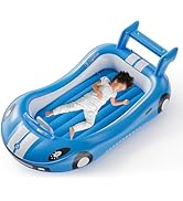 QPAU Inflatable Toddler Travel Bed with 4-Sided Safety Bumpers, Portable Kids Air Mattress for Ca...
